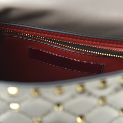 Valentino Garavani Metallic Lambskin Medium Rockstud Spike Shoulder Bag Sasso 8 of 9