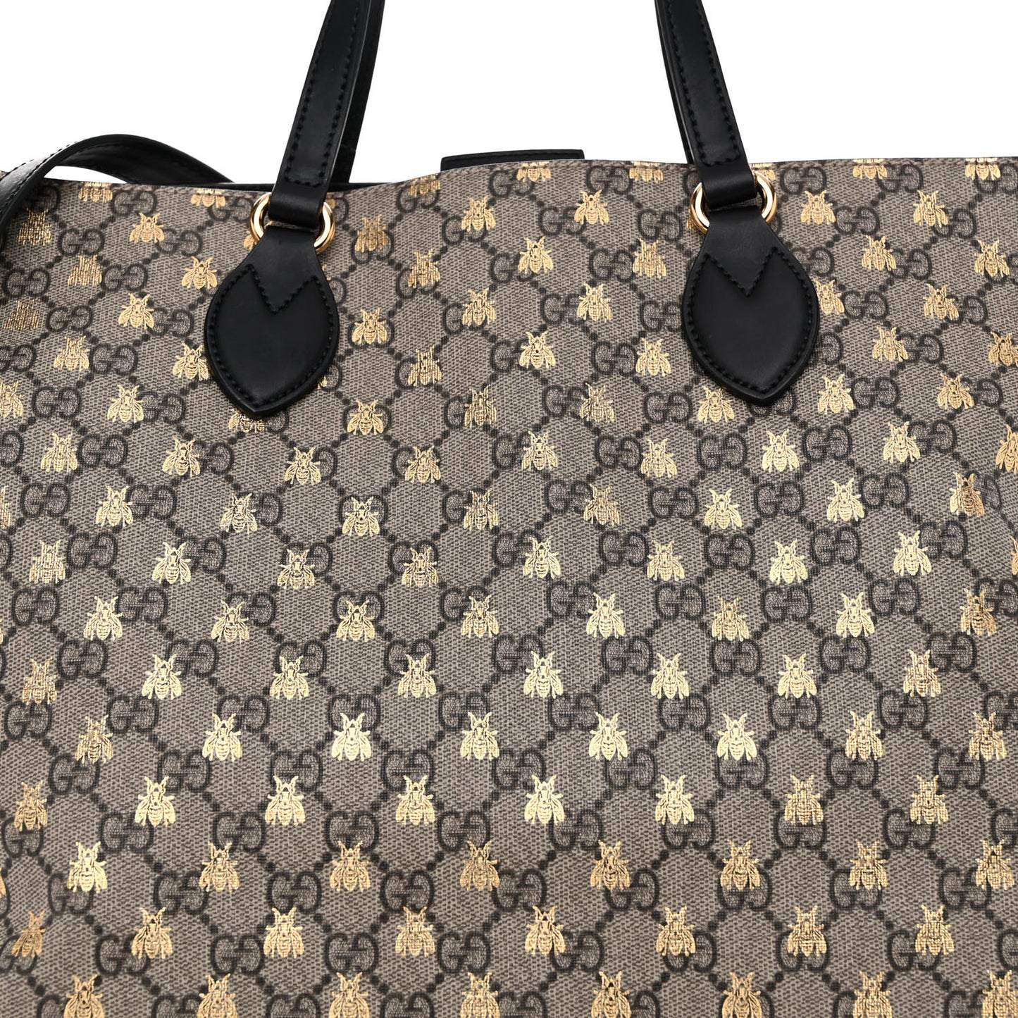 Soft GG Supreme Monogram Bees Medium Crossbody Tote Beige Oro Black