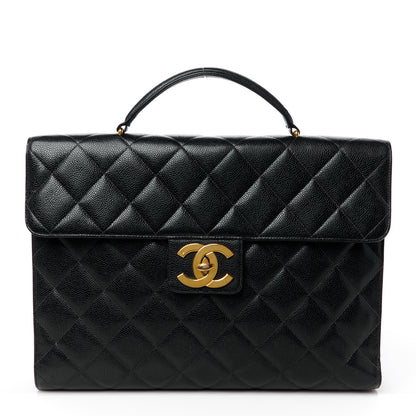 Chanel Caviar Quilted Briefcase Laptop Bag Black 1 of 12