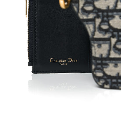 Christian Dior Oblique Saddle Lotus Wallet Blue 10 of 10