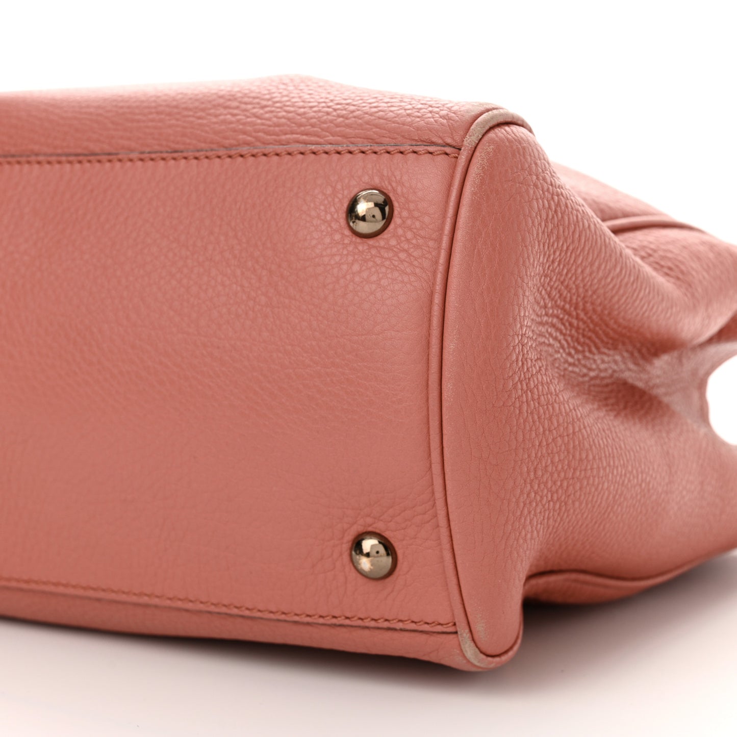Pebbled Calfskin Bi-Color Medium Bamboo Shopper Tote Pink
