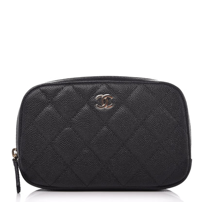 Chanel Caviar Quilted Small Curvy Pouch Cosmetic Case Black 1 of 8