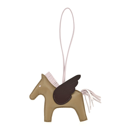 Hermes Milo Lambskin Grigri Rodeo Pegase Horse Bag Charm MM Beige Marfa Mauve Pale Moka 1 of 4