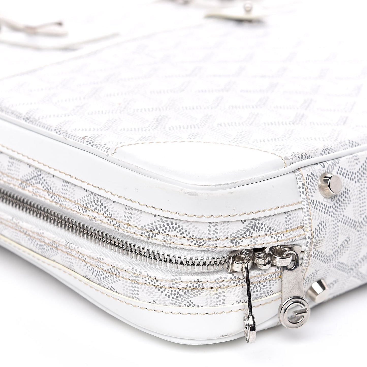 Goyardine Ambassade PM Briefcase White