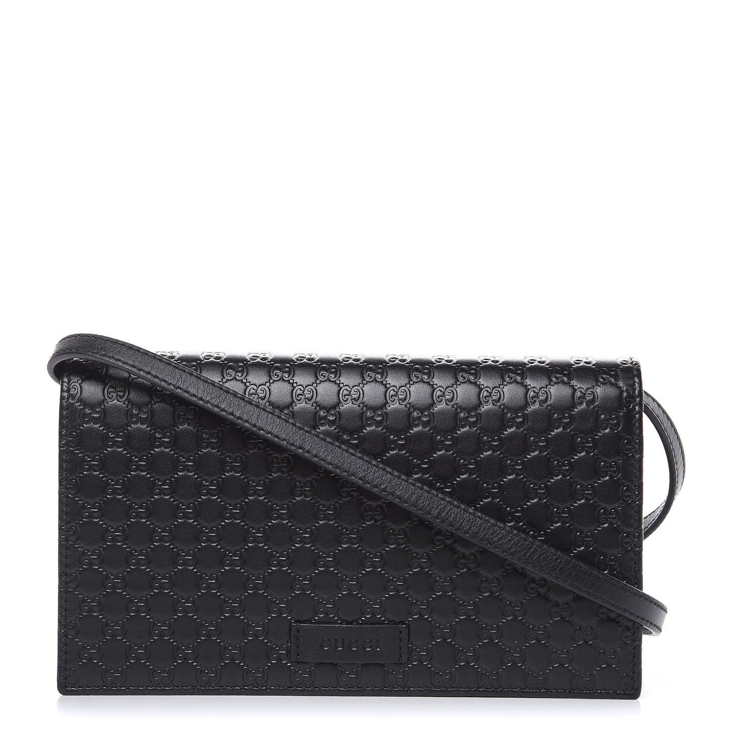 Microguccissima Crossbody Wallet Black