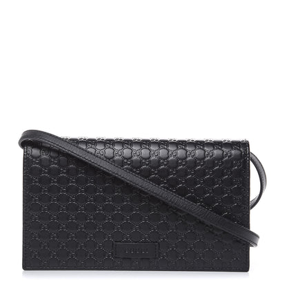 Gucci Microguccissima Crossbody Wallet Black 1 of 10