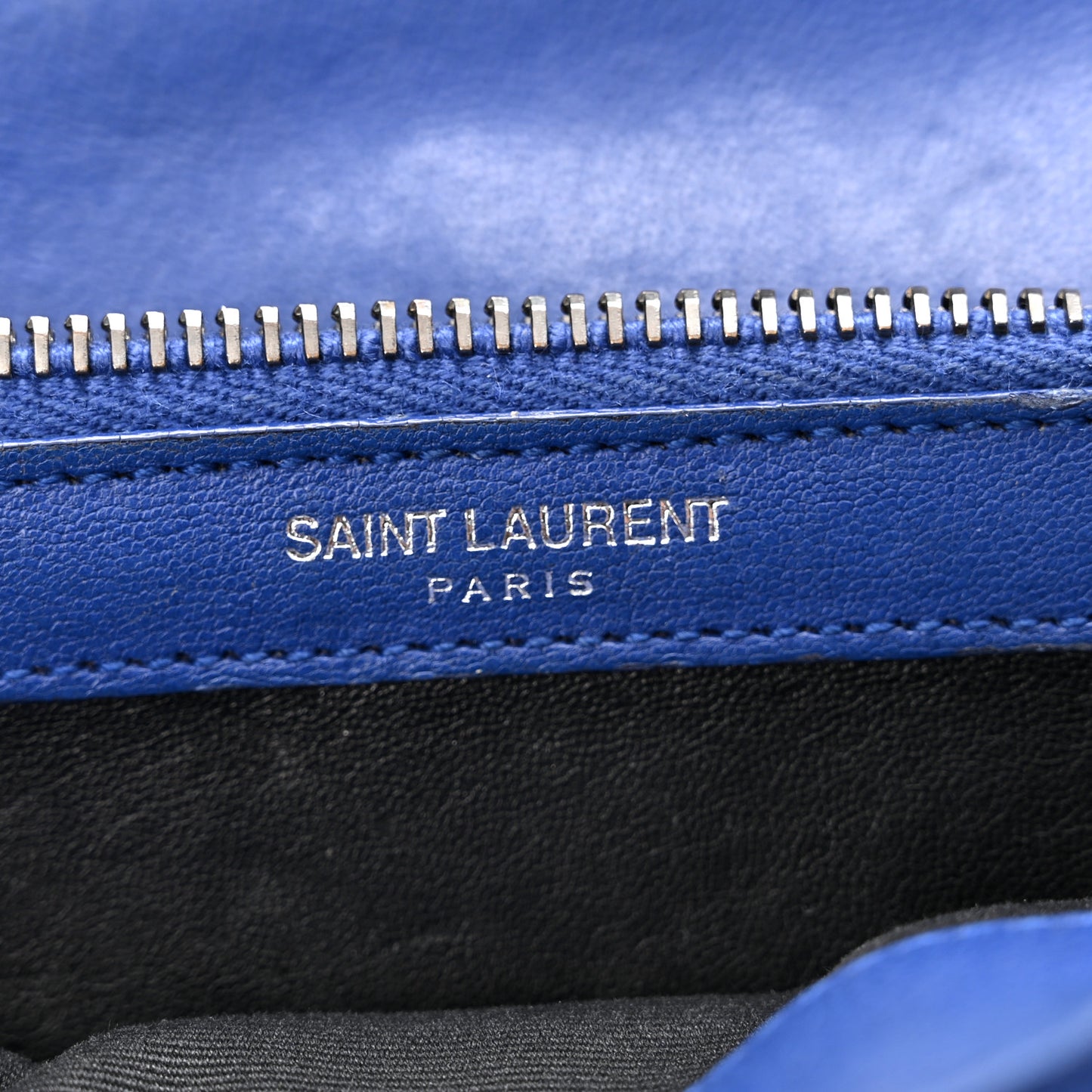 Sheepskin Matelasse Chevron Monogram Medium College Bag Royal Blue
