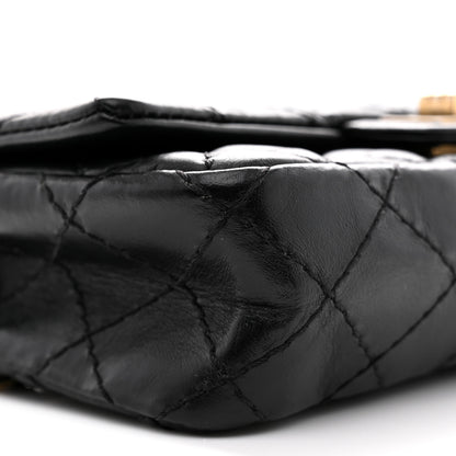 Chanel Aged Calfskin Quilted 2.55 Reissue Chain Waist Bag Black 9 of 11
