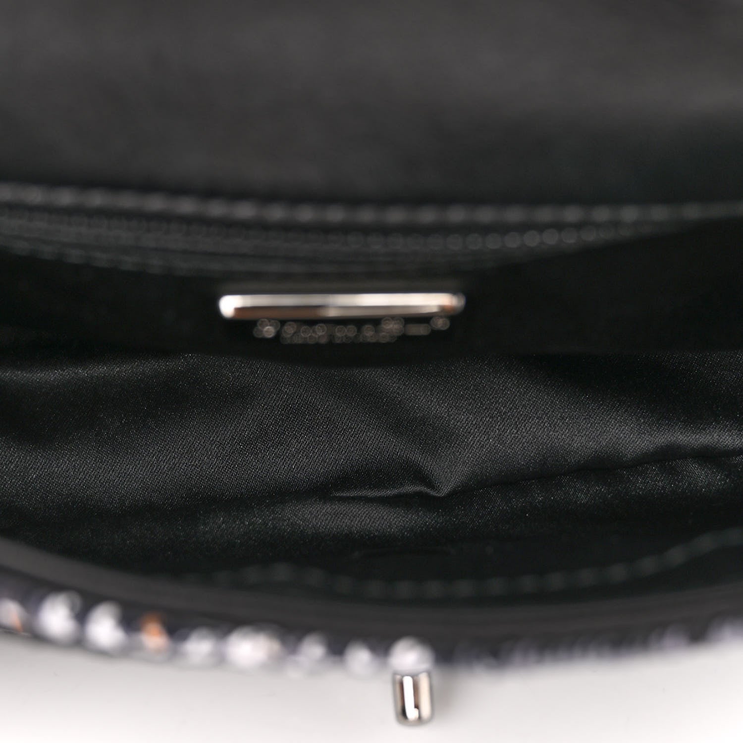 Chanel Sequin Mini Rectangular Single Flap Black Silver 5 of 10