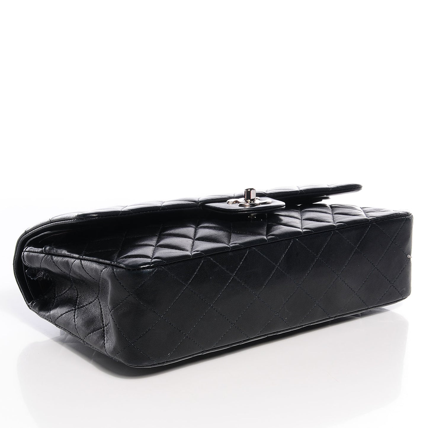 Lambskin Medium Double Flap Black