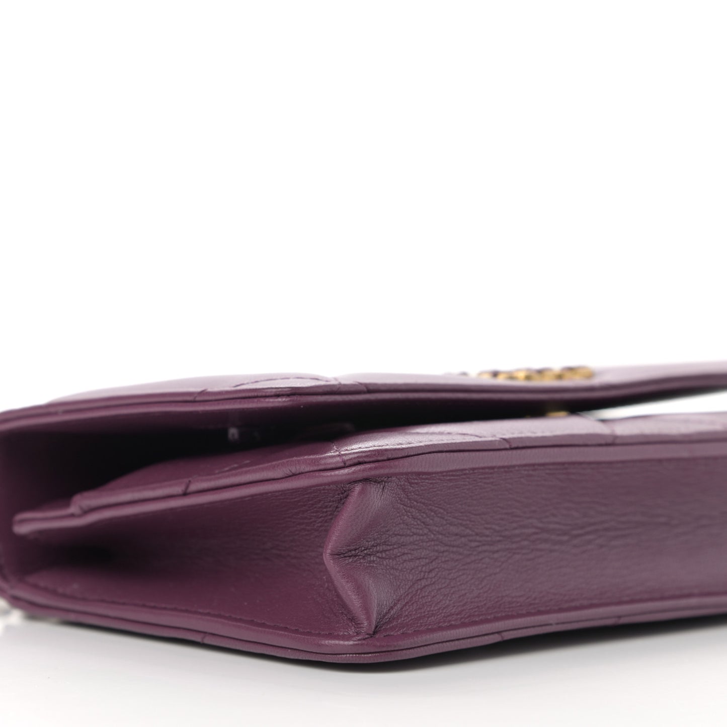 Lambskin Quilted Chanel 19 Wallet On Chain WOC Purple