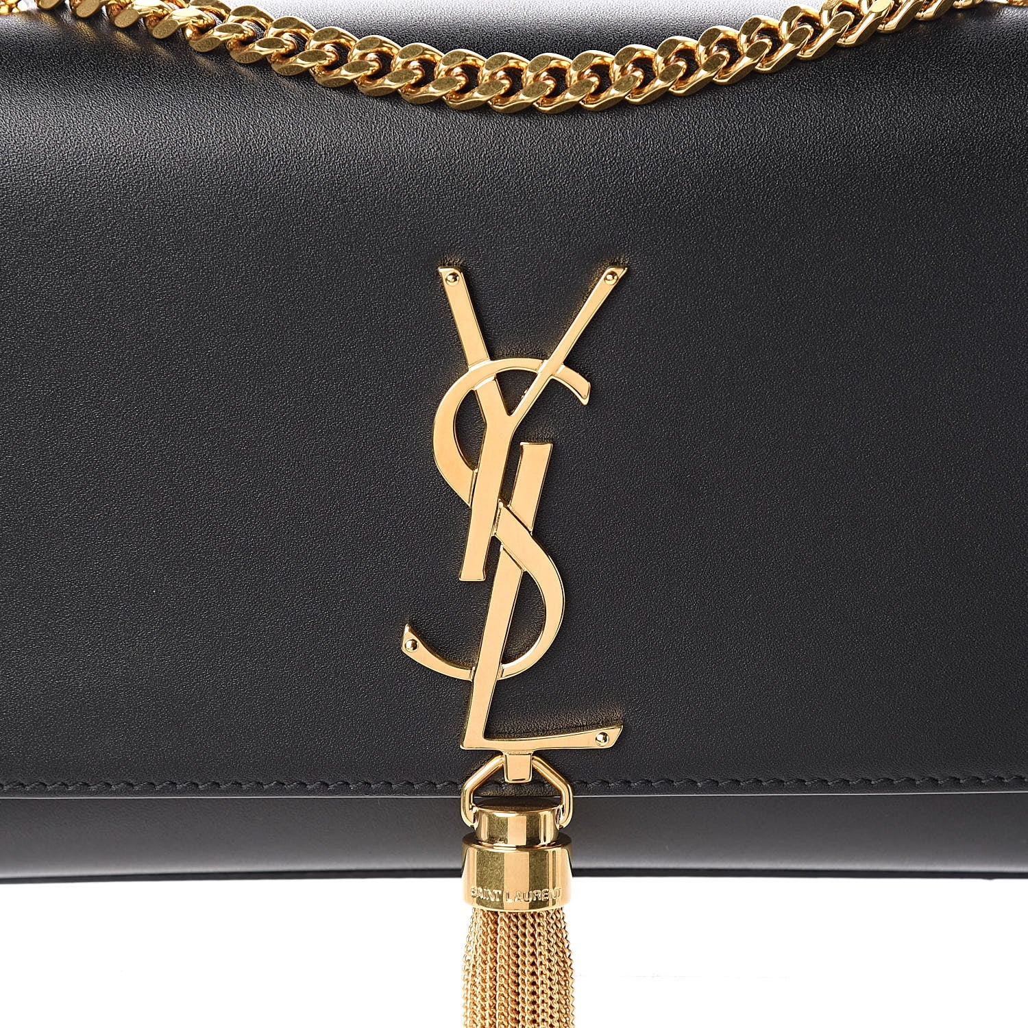 Saint Laurent Calfskin Small Classic Monogram Kate Tassel Satchel Black 9 of 10