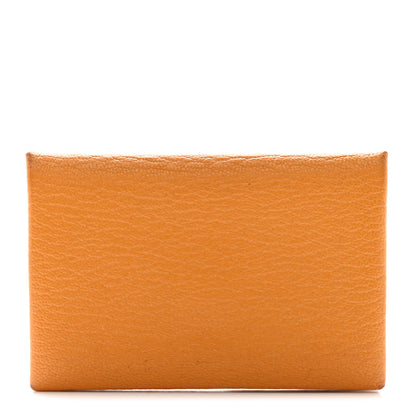 Hermes Chevre Mysore Calvi Card Case Moutarde 1 of 11