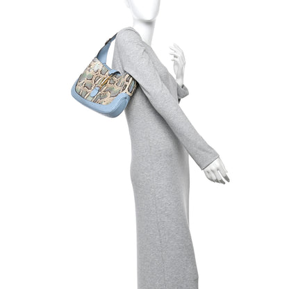 Gucci Snakeskin Ostrich Calfskin Small Jackie 1961 Hobo Blue Multicolor 2 of 10