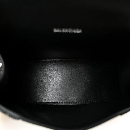 Balenciaga Strass Suede Hourglass Top Handle Bag XS Black Jet 5 of 11
