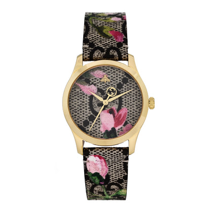 Gucci Stainless Steel Canvas 38mm G-Timeless Supreme GG Blooms Quartz Watch Brown 1 of 4