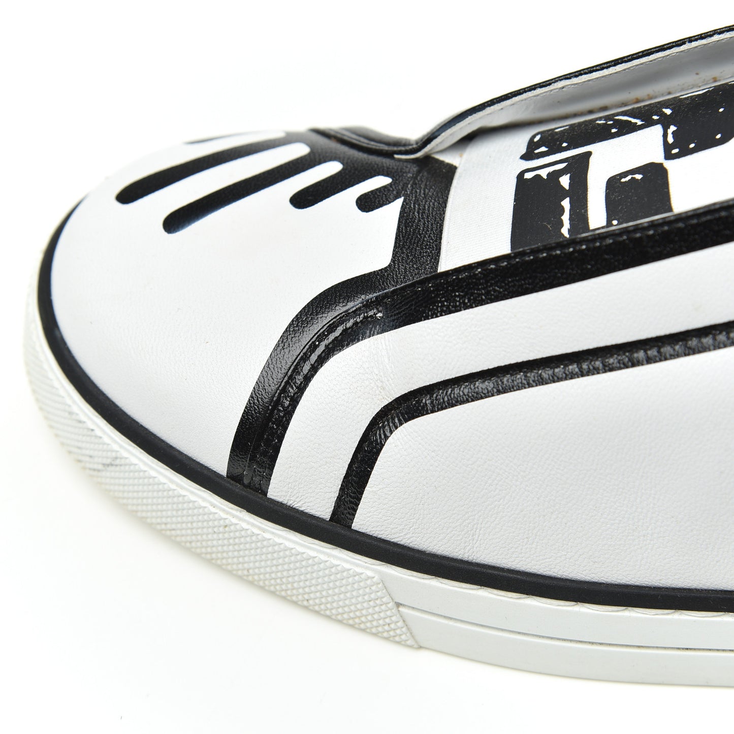 X JOSHUA VIDES Nappa Rockoclick Slip On Sneakers 37.5 Snow White Black