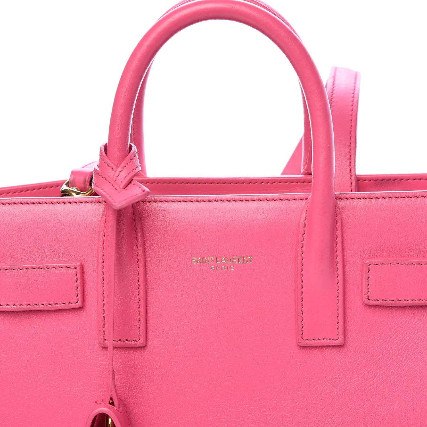Saint Laurent Calfskin Nano Sac De Jour Lipstick Fuchsia 10 of 22
