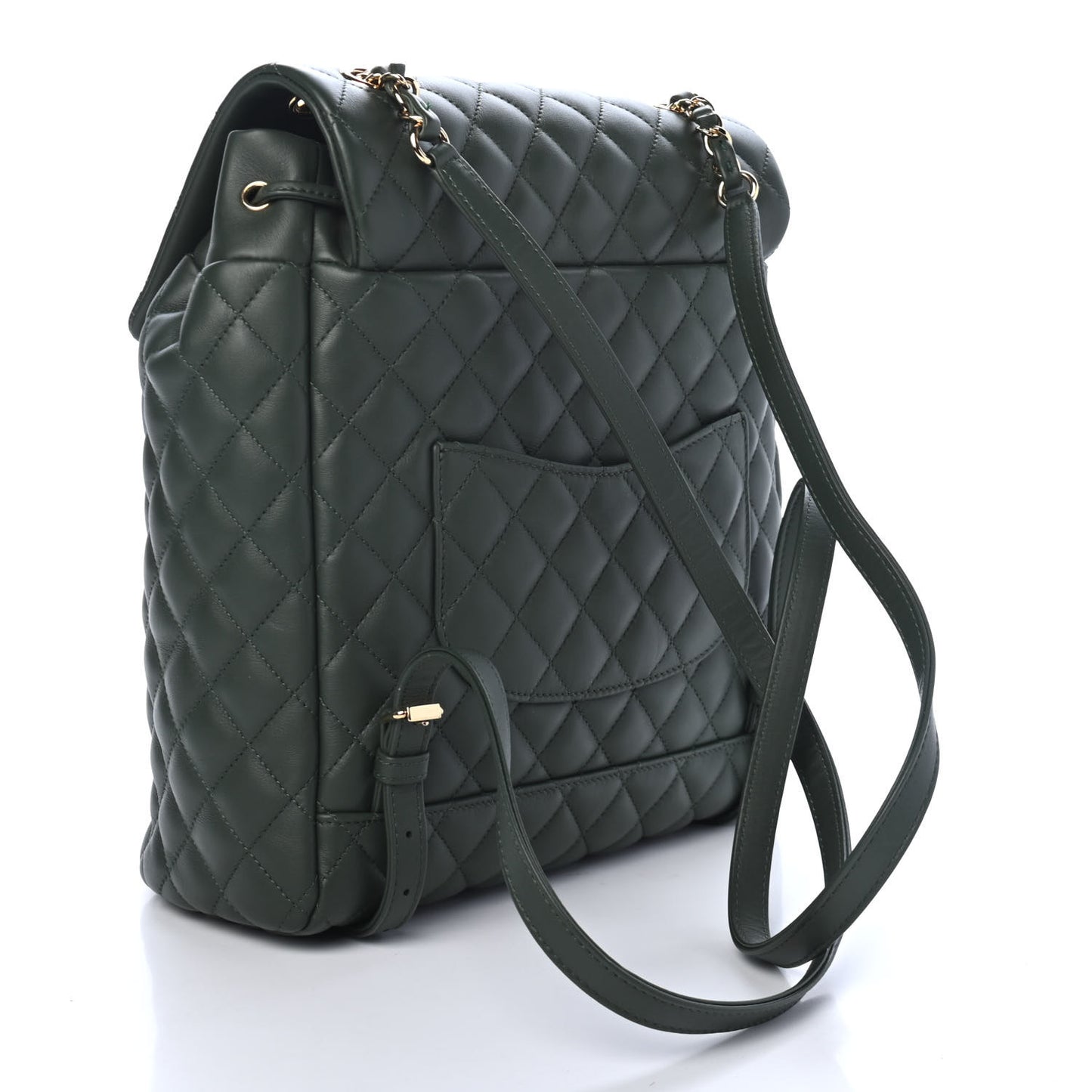Lambskin Quilted Large Urban Spirit Backpack Dark Green