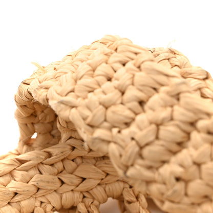 Prada Yarn Raffia Effect Crochet Logo Embroidered Tote Bag Naturale 11 of 13