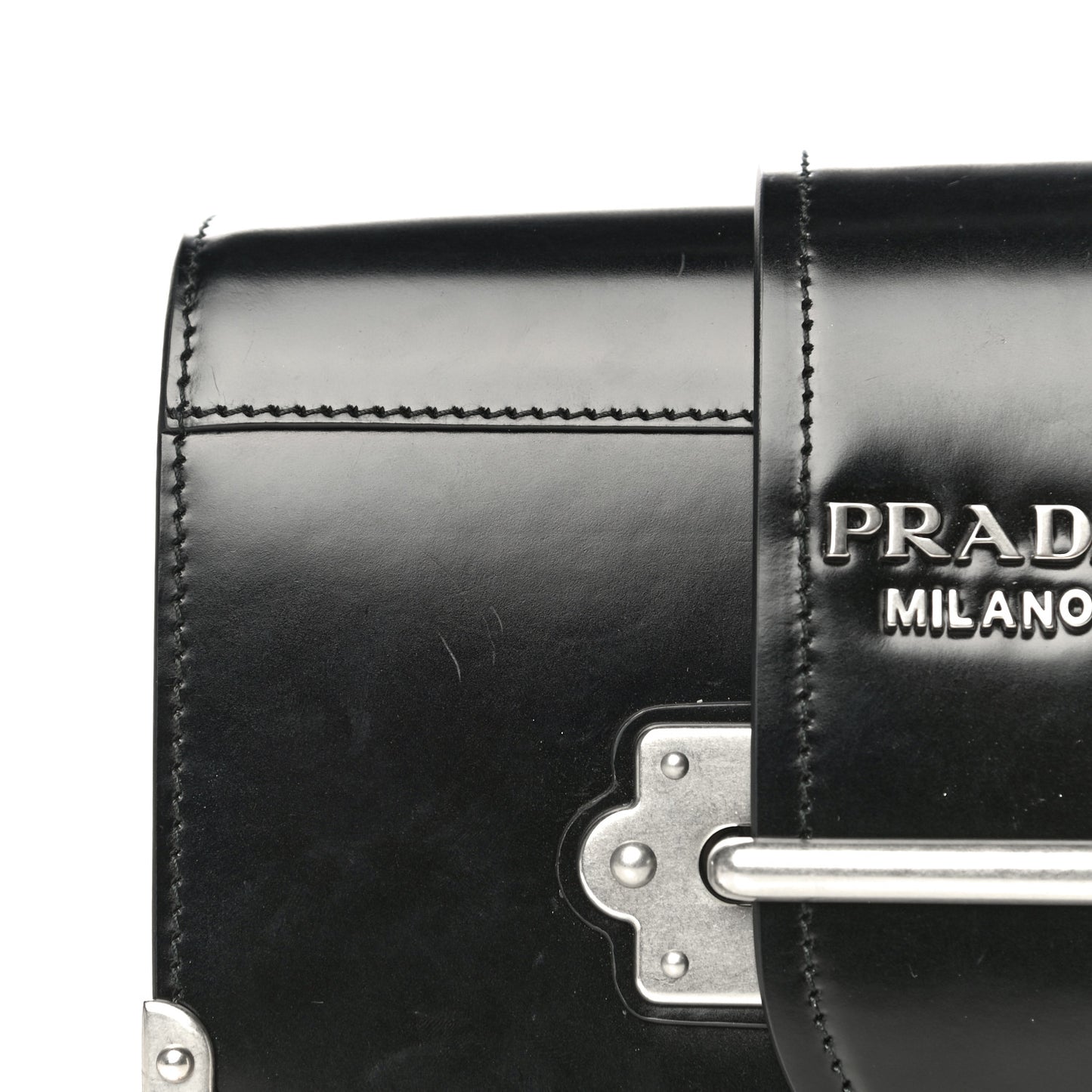 City Calfskin Cahier Chain Wristlet Clutch Black