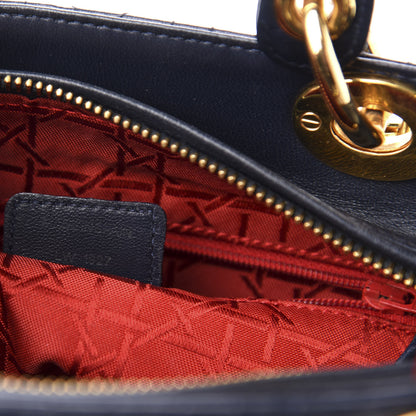 Christian Dior Lambskin Cannage Medium Lady Dior Navy Blue 7 of 11