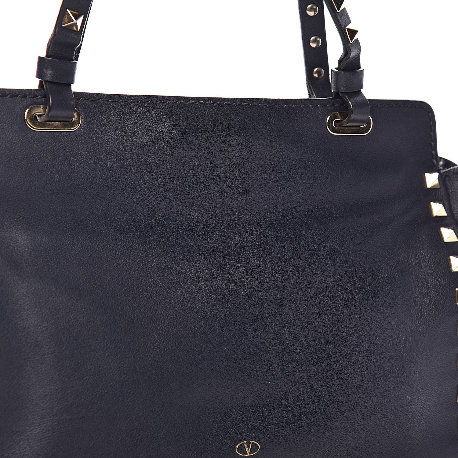 Valentino Garavani Vitello Small Rockstud Tote Marine 10 of 15
