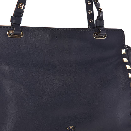 Valentino Garavani Vitello Small Rockstud Tote Marine 10 of 15