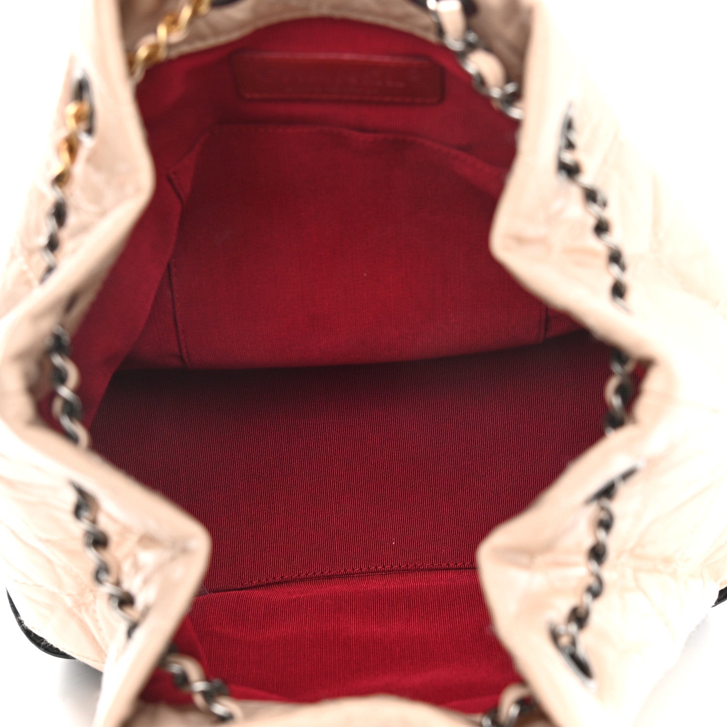 Chanel Aged Calfskin Quilted Small Gabrielle Backpack Beige Black 5 of 11