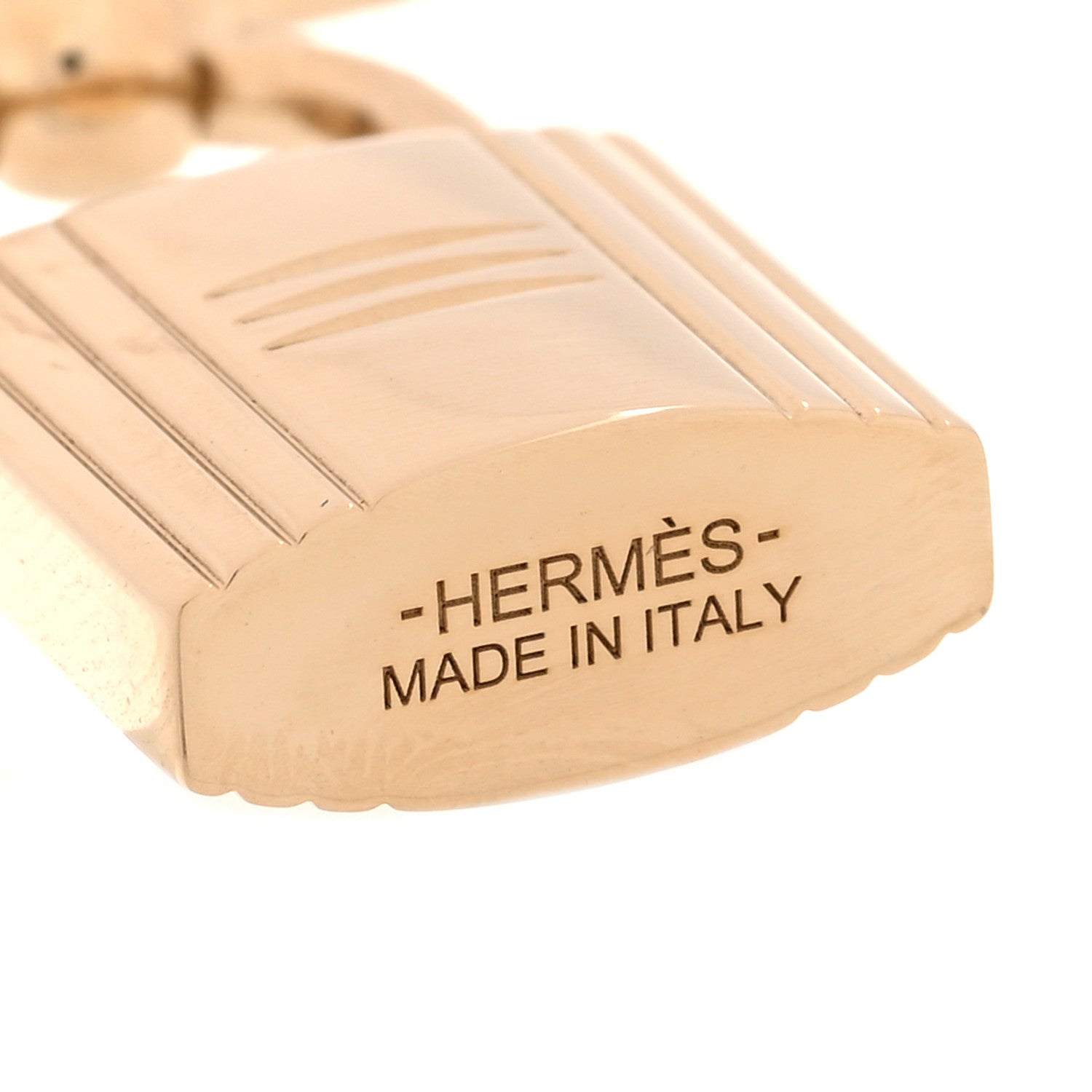 Hermes Permabrass Loop Charms Cadenas Scarf Ring Gold 3 of 4