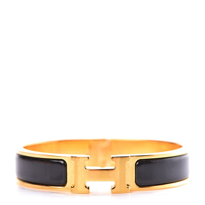 Hermes Enamel Narrow Clic Clac H Bracelet PM Black 1 of 5