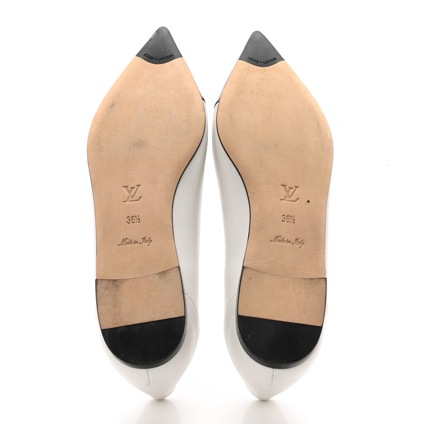 Lambskin Capucines Flat Ballerinas 36.5 White Black