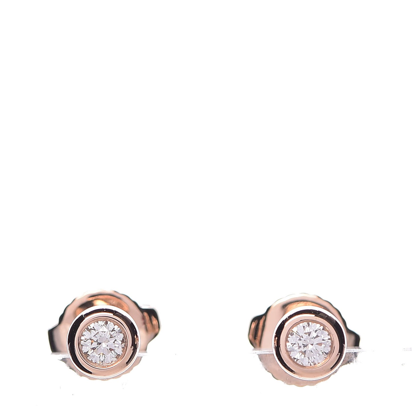 18K Rose Gold Diamond .12ctw Elsa Peretti Diamonds By The Yard Earrings
