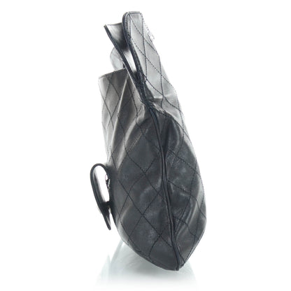 Chanel Leather Diamond Stitch Convertible Bag Black 4 of 13