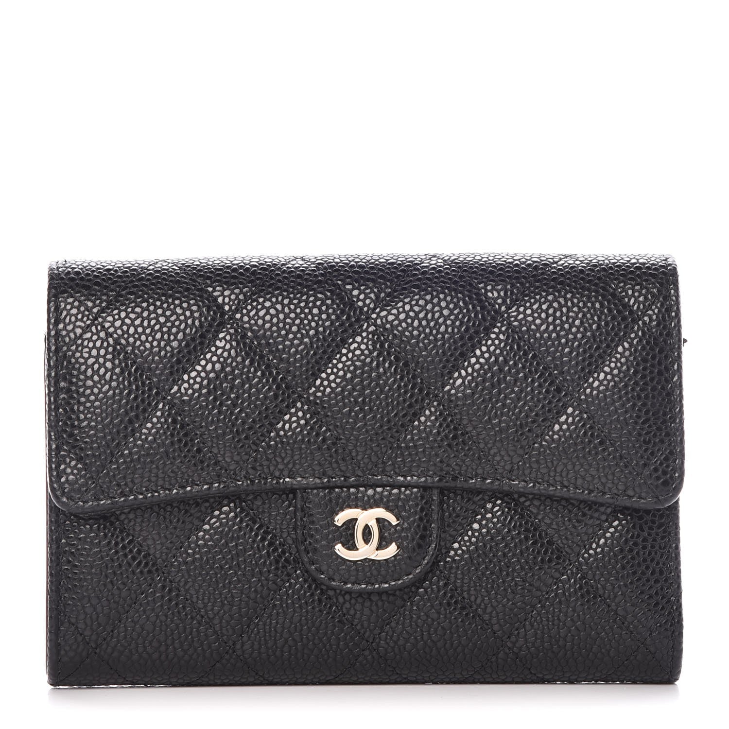 Chanel Caviar Quilted Medium Flap Wallet Black 10 of 18