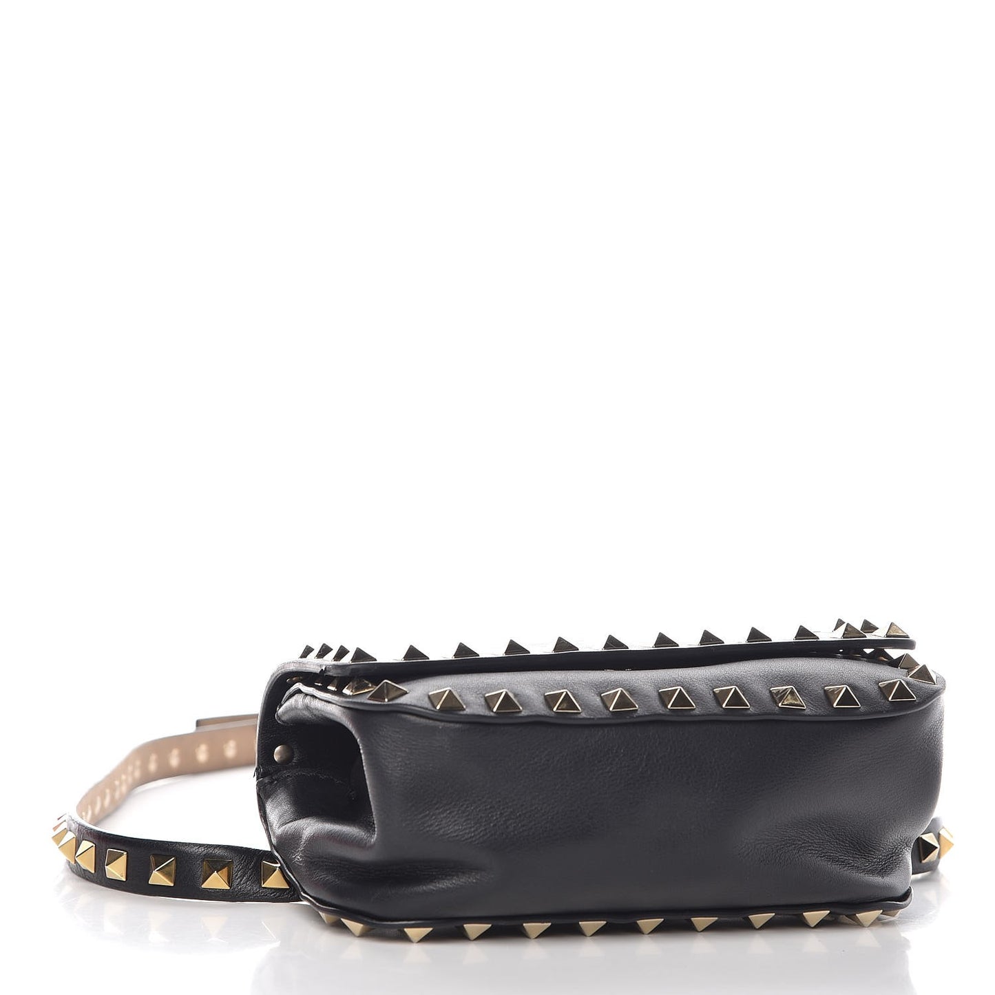 Calfskin Rockstud Belt Bag Black