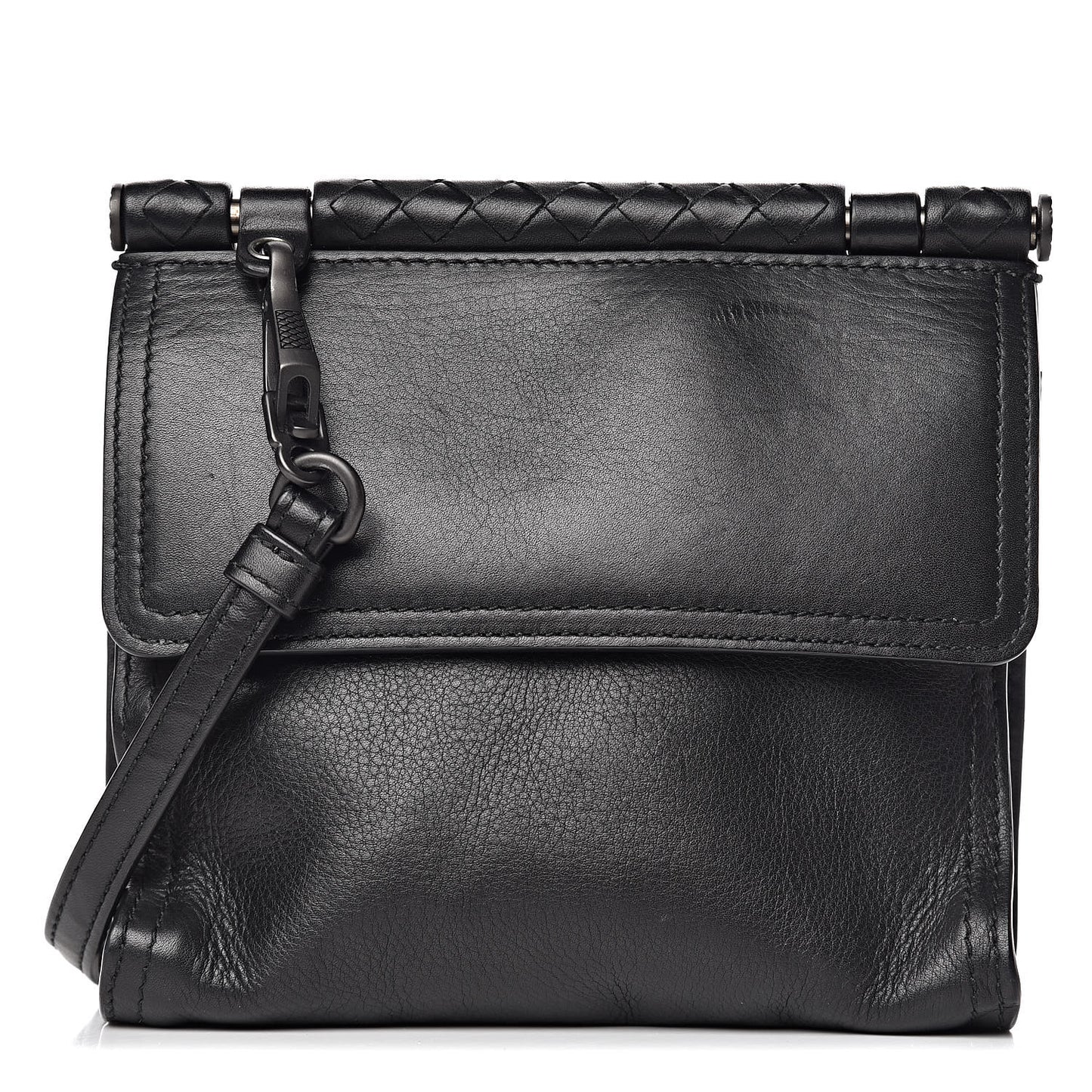 Nappa Intrecciato Shoulder Bag Black