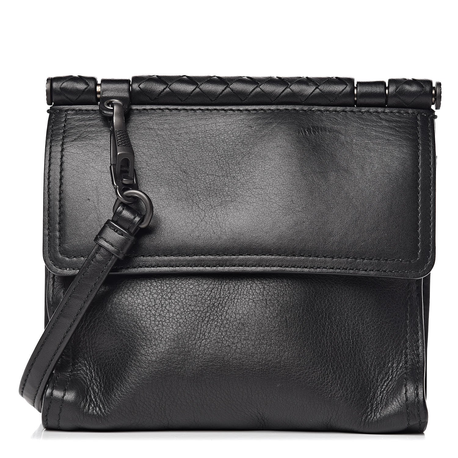Bottega Veneta Nappa Intrecciato Shoulder Bag Black 1 of 10