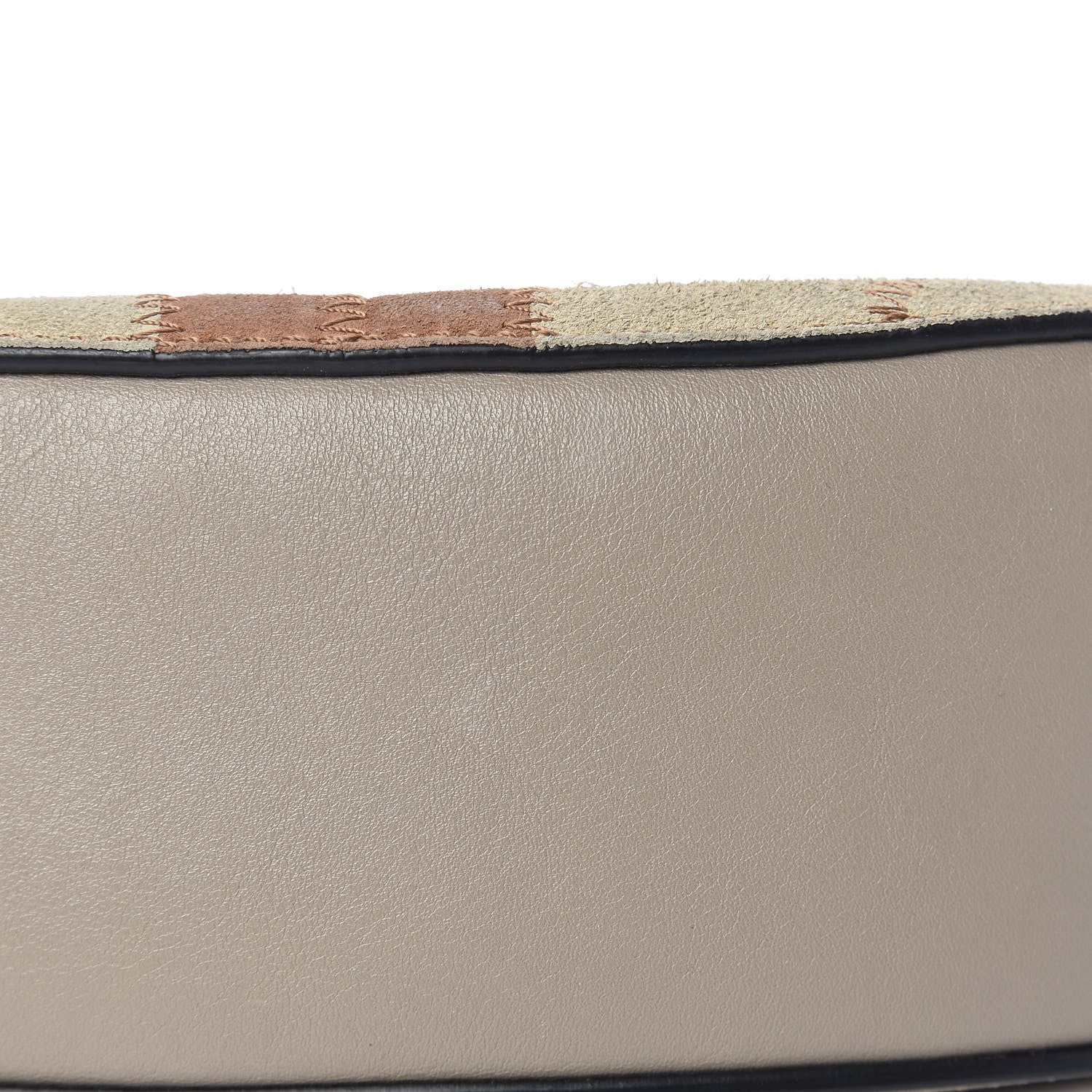 Chloe Suede Calfskin Patchwork Drew Shoulder Bag Motty Grey 11 of 14