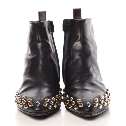 Louis Vuitton Calfskin Studded Gold Rush Flat Ankle Boots 39 Black 2 of 14