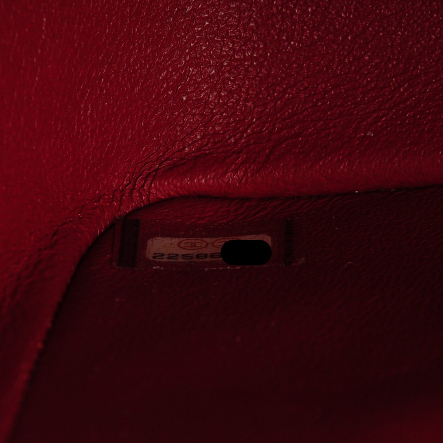 Caviar Chevron Quilted Mini Square Flap Dark Red