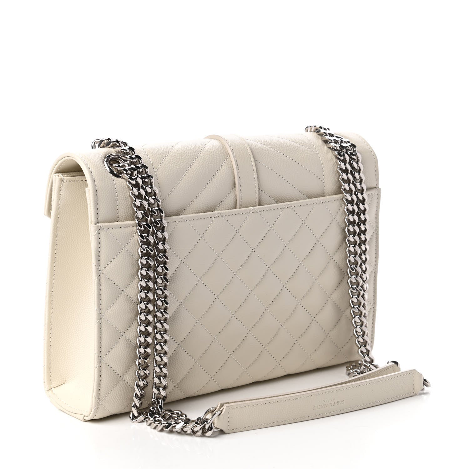 Saint Laurent Grain De Poudre Textured Mixed Matelasse Medium Triquilt Monogram Satchel Porcellana 3 of 10