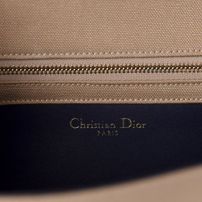 Christian Dior Canvas Velvet Diorama Club Flap Bag Blue Yellow 9 of 10