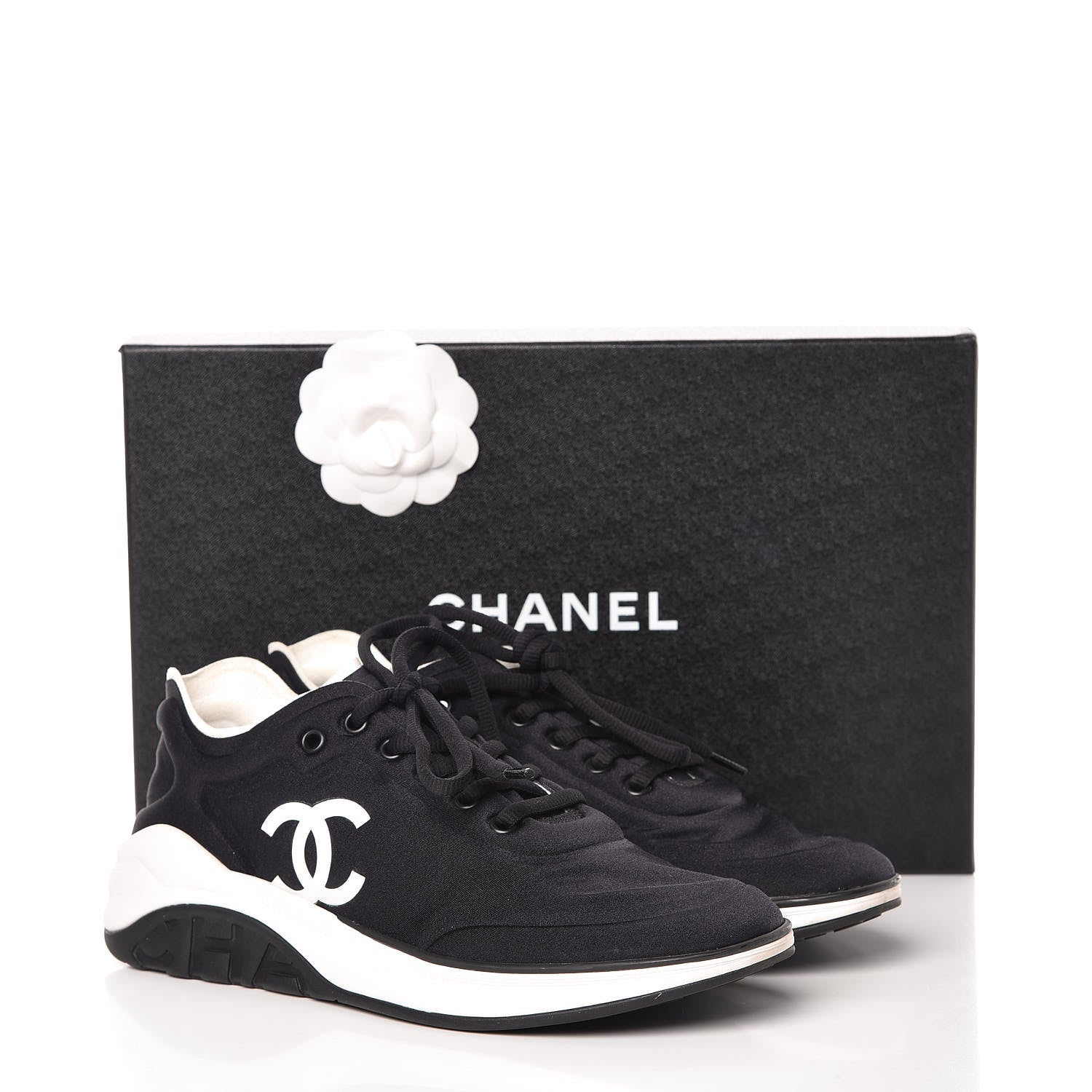 Chanel Lycra CC Sneakers 40 Black 7 of 7