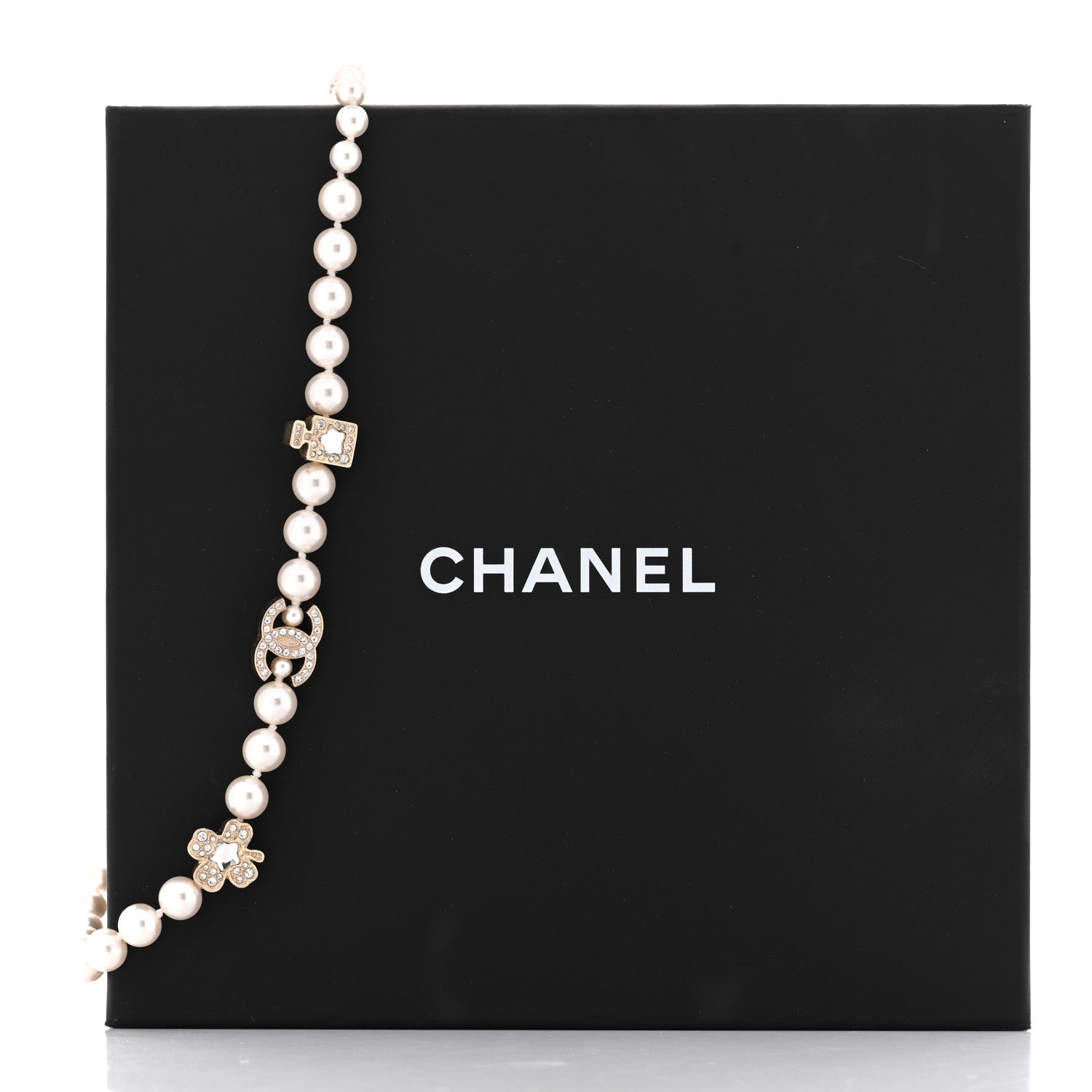 Chanel Pearl Crystal CC Short Charm Necklace Gold 6 of 6