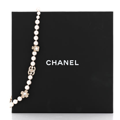 Chanel Pearl Crystal CC Short Charm Necklace Gold 6 of 6