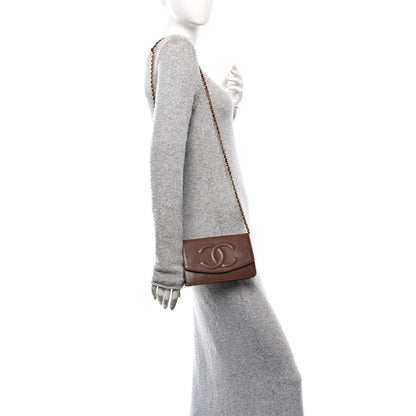 Chanel Caviar Timeless CC Wallet On Chain WOC Dark Brown 2 of 11