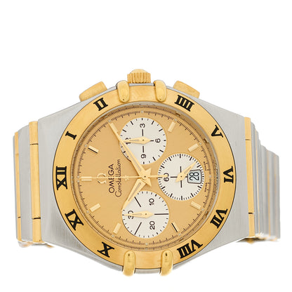 Omega Stainless Steel 18K Yellow Gold 37mm Constellation Chronograph Quartz Watch Champagne 1242.10 2 of 4