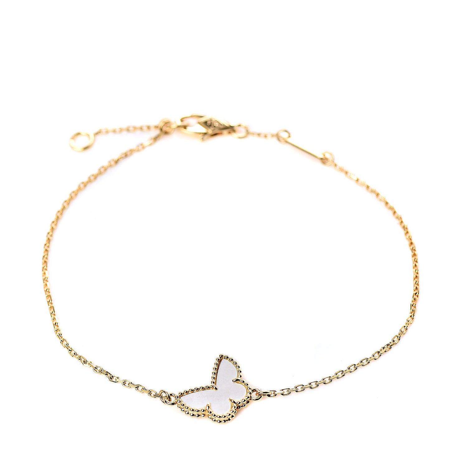 18K Yellow Gold Mother of Pearl Sweet Alhambra Butterfly Bracelet