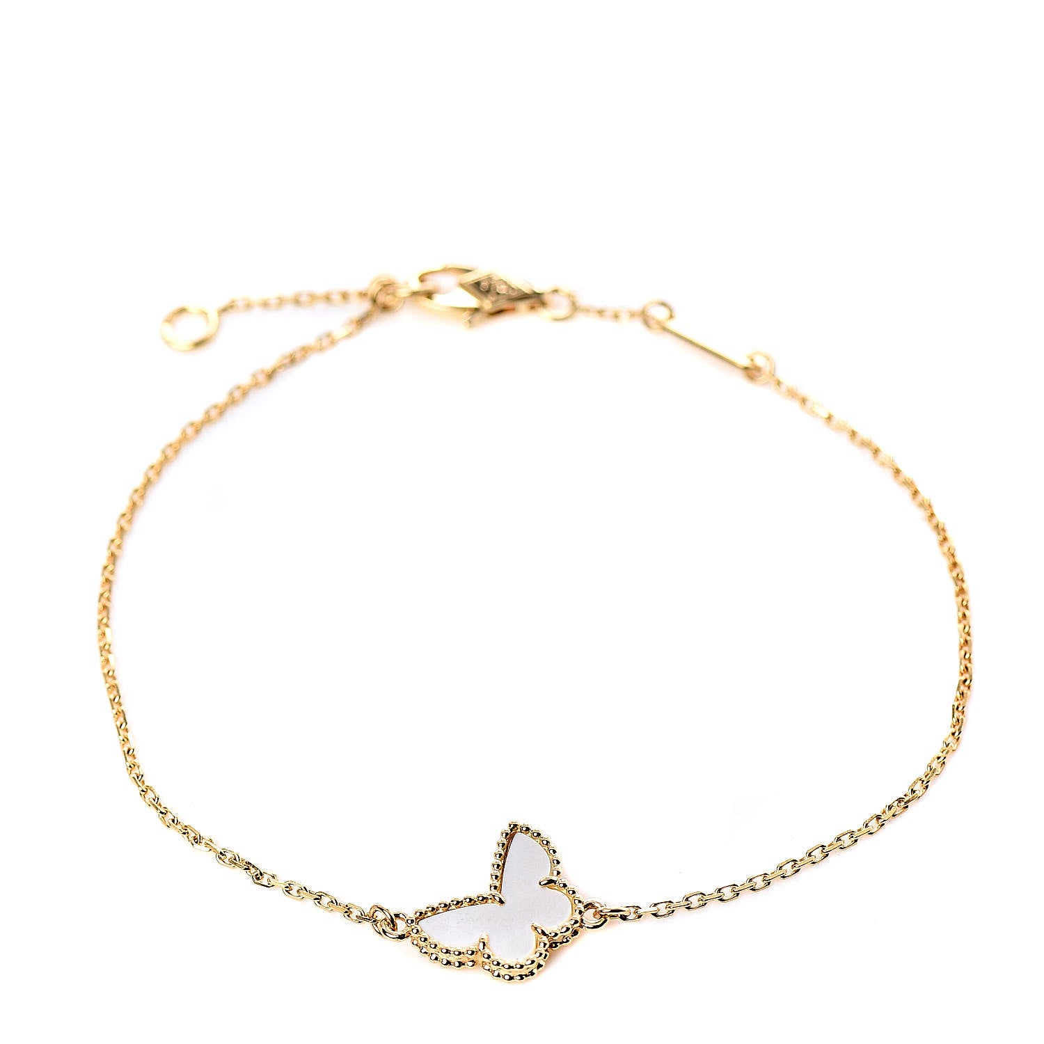 Van Cleef & Arpels 18K Yellow Gold Mother of Pearl Sweet Alhambra Butterfly Bracelet 1 of 5